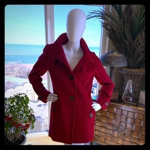 Kristen Blake red wool-blend coat